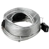 Кабель удлинитель USB2.0 (M) - USB2.0 (F), 15м, Aopen ACU823-15M, активный