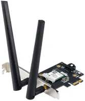 Сетевая карта Wi-Fi+BT, ASUS PCE-AXE5400, 2.4/5/6GHz, 5378MBps, PCI-Ex1