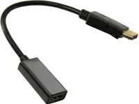 Кабель адаптер DP (M) - HDMI (F) ExeGate EX-DPM-HDMIF-0.1 EX294706RUS, черный