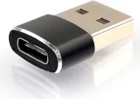 Переходник USB2.0 (M) - USB2.0 Type-C (F) Gembird/Cablexpert A-USB2-AMCF-02, черный