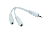 Кабель разветвитель Jack3.5 (M) - 2xJack3.5 (F) Gembird/Cablexpert CCA-415W, 0.1м, белый