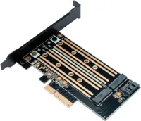 Адаптер PCI-Ex4 - M.2 NVME + SATA SSD, Gembird MF-PCIE-NVME-SATA (M2 SATA)