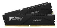 Оперативная память 16Gb Kingston FURY Beast Black KF552C40BBK2-16, DDR V, PC-41600, 5200MHz, kit 2x8Gb
