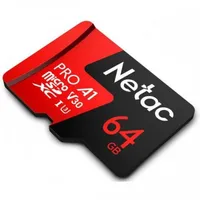 Карта памяти 64Gb Netac P500 Extreme Pro NT02P500PRO-064G-S, SD Micro, SDXC Class 10, UHS-I U3