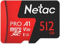 Карта памяти 512Gb Netac P500 Extreme Pro NT02P500PRO-512G-S, SD Micro, SDXC Class 10, UHS-I U3