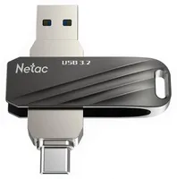 64Gb Netac US11 NT03US11C-064G-32BK, USB3.2 + USB Type-C, Silver/Black