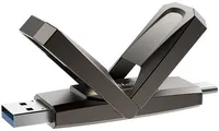 512Gb Netac US5 NT03US5C-512G-32TA, USB3.2 + USB Type-C, Silver/Black