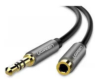 Кабель удлинитель Jack3.5 (M) - Jack3.5 (F), 1.5м, Ugreen AV118 10593 серый/черный