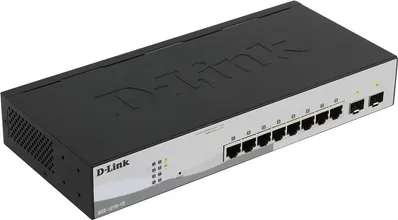 Коммутатор D-Link DGS-1210-10/F1A, 8xLAN 1Gbps, 2 combo 1Gbps/SFP
