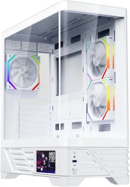 Корпус 1stPlayer MC8 White (MC8-WH-2FH7R-W-1FH7-W-HUB3), без БП, ATX