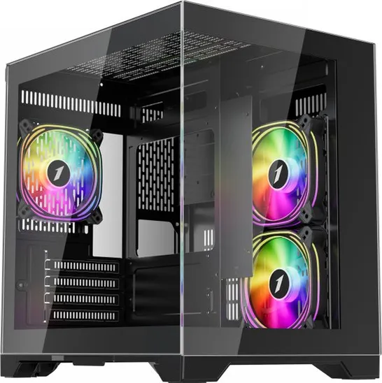 Корпус 1stPlayer MEGAVIEW MV5-TP ARGB Black MV5-TP-BK-2FB7R-1FB7, без БП, mATX