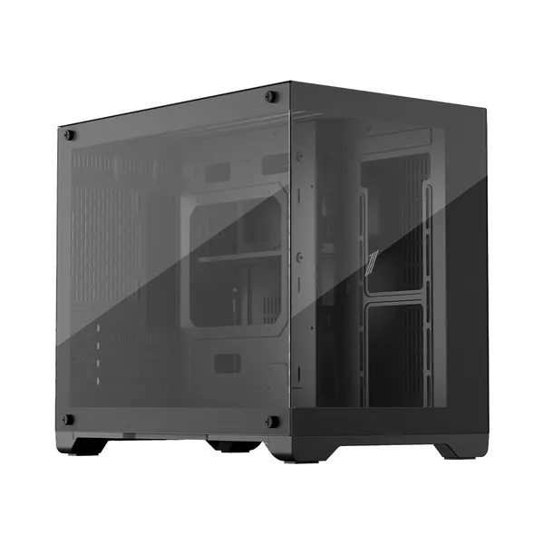 Корпус 1stPlayer MEGAVIEW MV6-T Black MV6-TP-BK, без БП, mATX