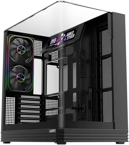 Корпус 1stPlayer OV8S Black (OV8S-BK-1FP7R-3-1FP7-2-HUB3), без БП, ATX