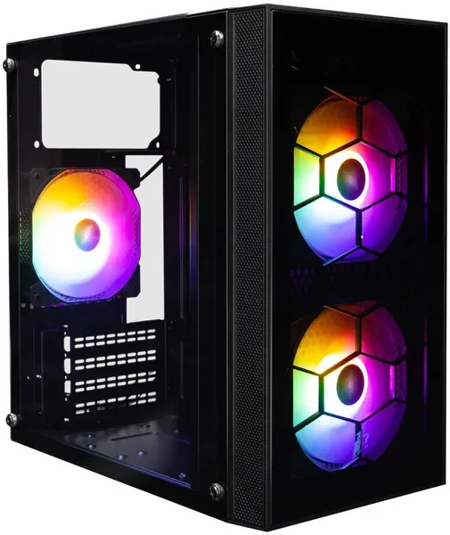 Корпус 1stPlayer FIREBASE X1 Black X1-BK-3F1, без БП, mATX