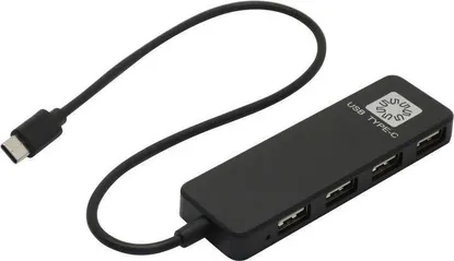 Разветвитель USB2.0 5bites HB24C-210BK, черный (USB Type-C)