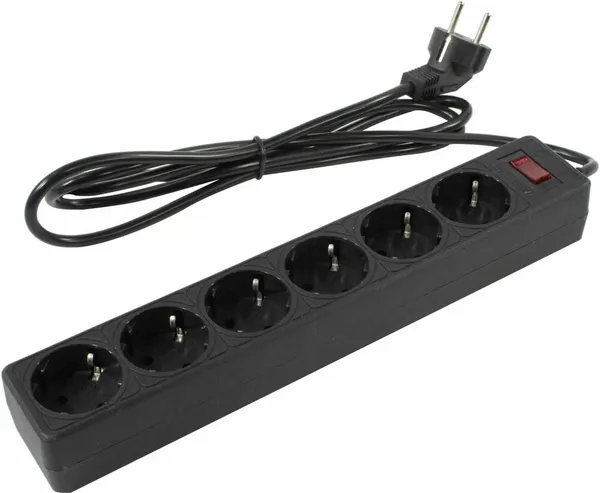 Сетевой фильтр 1.8м 6 розеток 5bites SP6B-518 6S, черный