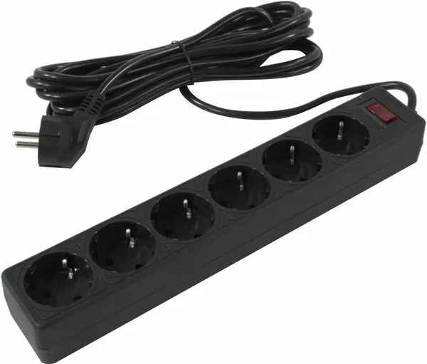 Сетевой фильтр 5м 6 розеток 5bites SP6B-550, черный