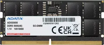 Оперативная память для ноутбука 32Gb AData AD5S560032G-S, SODIMM DDR V, PC-44800, 5600MHz