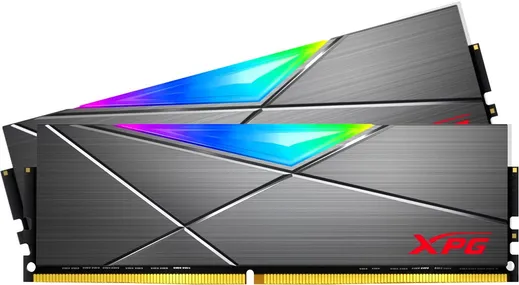 Оперативная память 32Gb AData XPG Spectrix D50 RGB Grey AX4U320016G16A-DT50, DDR IV, PC-25600, 3200MHz, kit 2x16Gb
