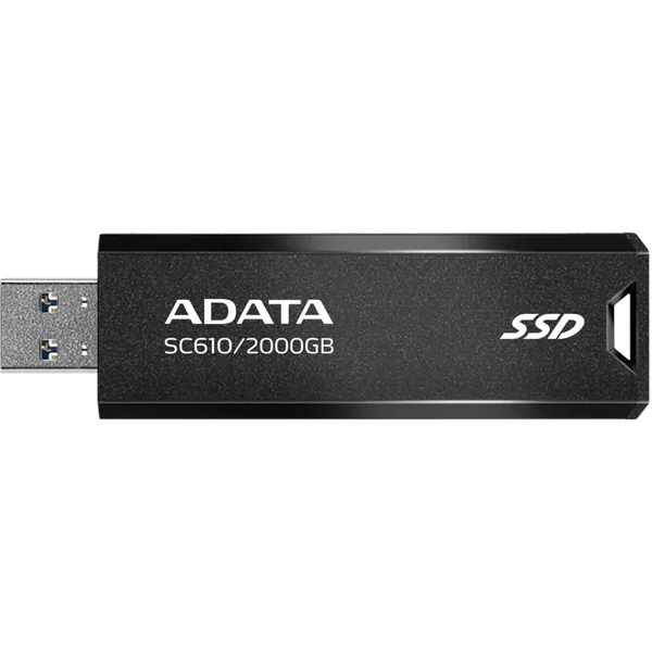 Внешний SSD 2Tb AData SC610 SC610-2000G-CBK/RD, USB3.2, Black