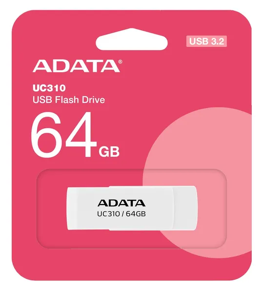 64Gb AData UC310 UC310-64G-RWH, USB3.2, White