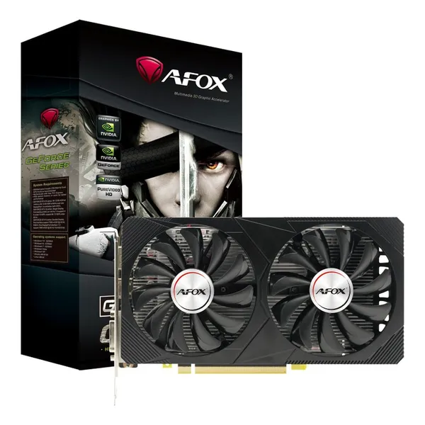 Видеокарта GeForce GTX 1650, 4Gb GDDR6 128bit, AFox AF1650-4096D6H4-V4, RTL