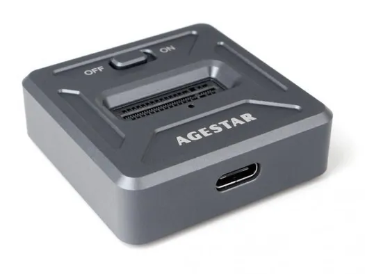 Внешний BOX AgeStar 31CBNV1C, M.2 NVMe - USB Type C, серый