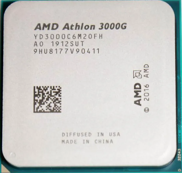 Процессор AMD Athlon 3000G, 3.5GHz, AM4, 2 cores, SVGA, OEM