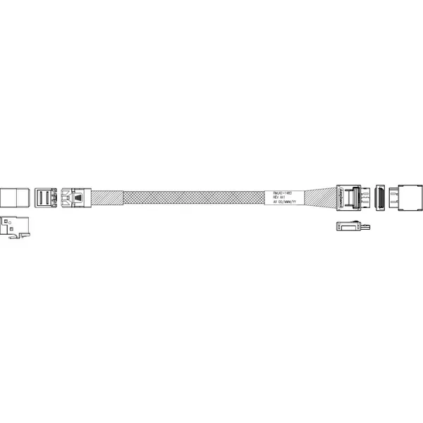 Кабель Amphenol RML42-1483, OCuLink (SFF-8611) - mini SAS HD (SFF-8643), 0.57м