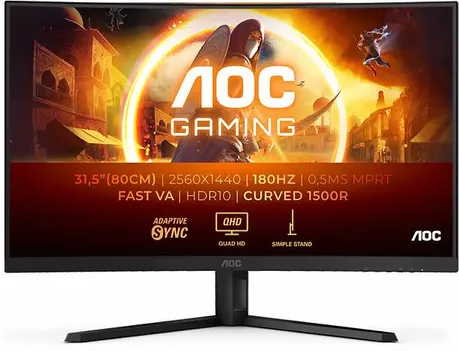 Монитор 31.5" AOC CQ32G4VE, 2560x1440, VA, 180Hz, Speakers (2xHDMI, DP)