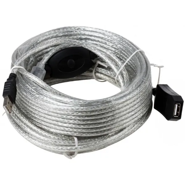 Кабель удлинитель USB2.0 (M) - USB2.0 (F), 20м, Aopen ACU823-20M, активный