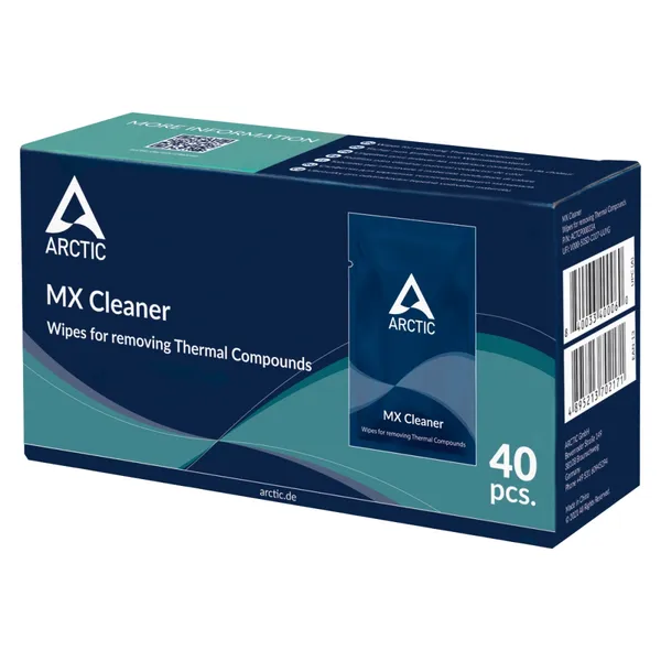 Салфетки для снятия термопасты Arctic Cooling MX Cleaner wipes (Box of 40 bags) ACTCP00033A
