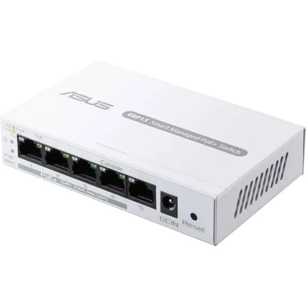 Коммутатор ASUS ExpertWiFi EBP15, 5xLAN 1Gbps, 4xPoE+