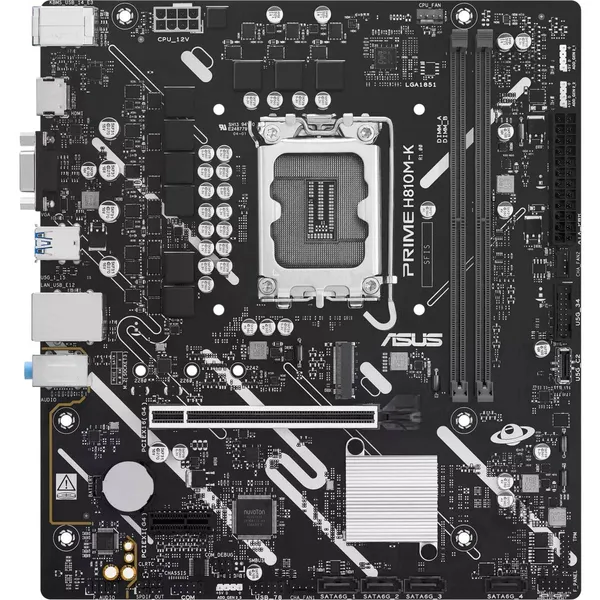 Материнская плата ASUS PRIME H810M-K, LGA1851, (HDMI, VGA), 2xDDR V, mATX