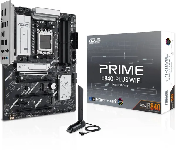 Материнская плата Asus Prime B840-PLUS WIFI, AM5, (HDMI, DP), 4xDDR V, ATX