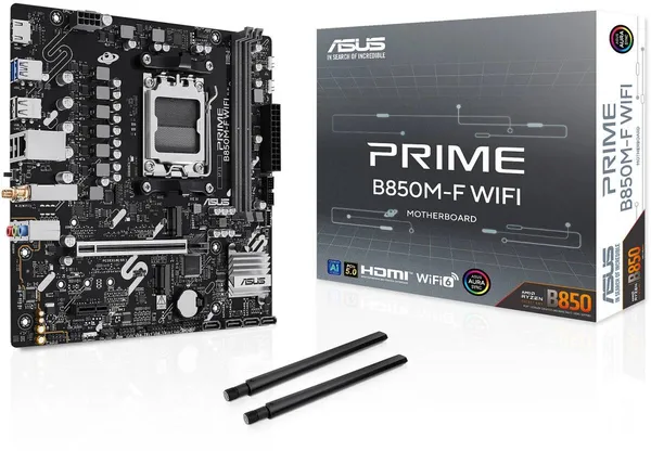 Материнская плата Asus PRIME B850M-F WIFI, AM5, (HDMI), 2xDDR V, mATX