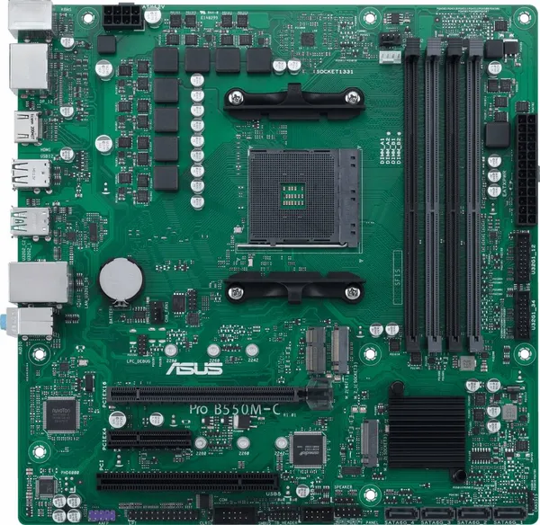 Материнская плата Asus PRO B550M-C/CSM, AM4, (HDMI, DP), 4xDDR IV, mATX