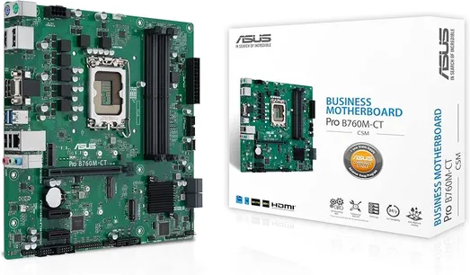 Материнская плата Asus Pro B760M-CT-CSM, LGA1700, (VGA, HDMI, DP), 4xDDR V, mATX