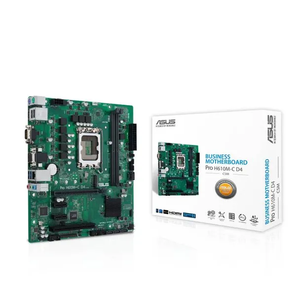 Материнская плата Asus Pro H610M-C D4-CSM, LGA1700, (VGA, HDMI, DP), 2xDDR IV, mATX