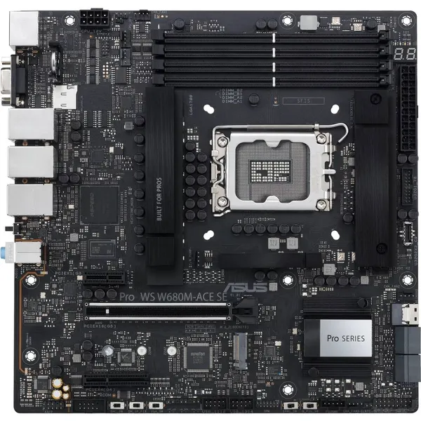 Материнская плата Asus Pro WS W680M-ACE SE, LGA1700, (VGA, HDMI, DP), 4xDDR V, mATX