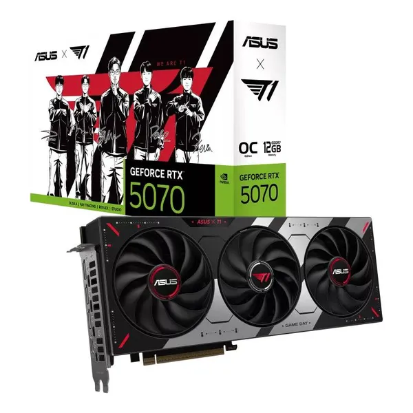 Видеокарта GeForce RTX 5070, 12Gb GDDR7 192bit, Asus T1 RTX 5070 OC Edition T1-RTX5070-O12G-GAMING, RTL