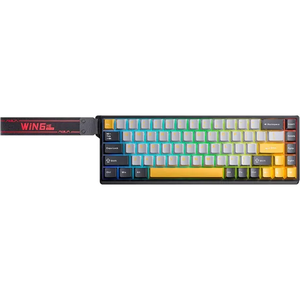 Клавиатура AULA WIN68HE MAX Grey/Black/Orange (6978080504098), черный