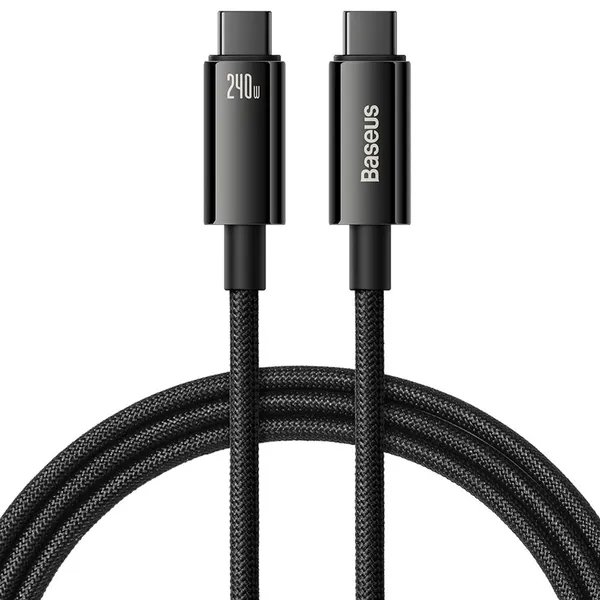 Кабель USB2.0 Type-C (M) - USB2.0 Type-C (M), 2м, Baseus CAWJ040101, черный
