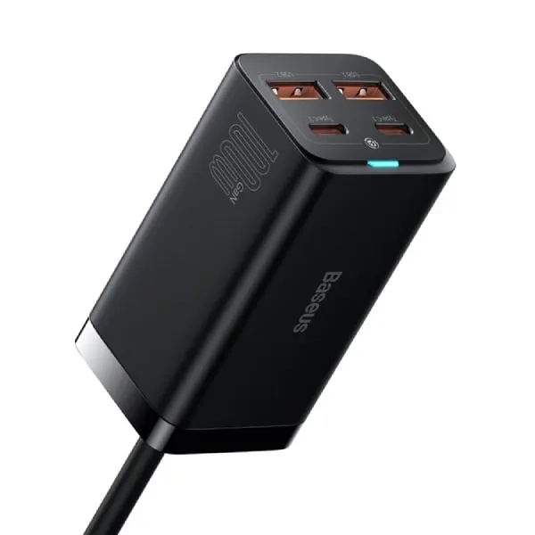 СЗУ Baseus CCGP000101, черный, 2xUSB Type-A, 2xUSB Type-C