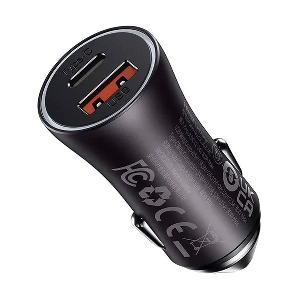 АЗУ Baseus CGJM000113, 60W, 1xUSB, 1xType-C, серый