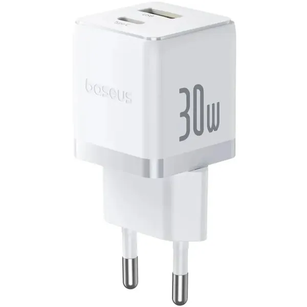 СЗУ Baseus Palm 30W EU P1011160A213-01, белый, USB Type-C, USB Type-A
