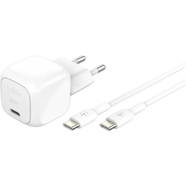 СЗУ Belkin BoostCharge USB-C Wall Charger 30W (WCA008kq1MWH-B6) + USB-C Cable, белый, USB Type-C, 30W