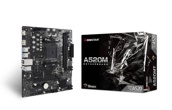 Материнская плата Biostar A520MT, AM4, (DP, HDMI), 2xDDR IV, mATX