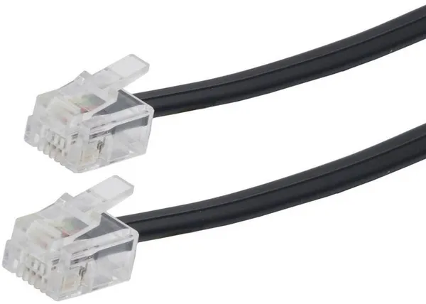 Патч-корд телефонный 3м, Gembird/Cablexpert TC6P4C-3M-BK, черный
