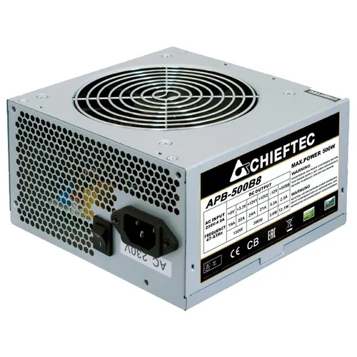 Блок питания 500Вт, Chieftec APB-500B8 OEM, 80 Plus White, APFC, ATX